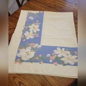 Vintage 1960's Flower Tablecloth 61" x 54"